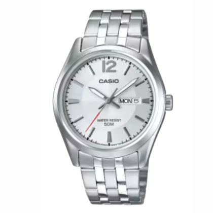 Casio General MTP-1335D-7AV Silver Stainless Steel Band with White Dial Men Watch
